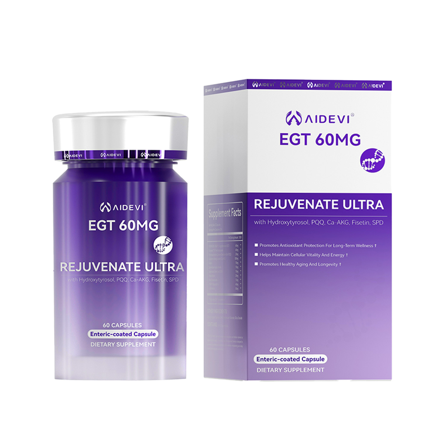 AIDEVI EGT 60MG Rejuvenate Ultra – Ergothioneine Anti-Aging Supplement